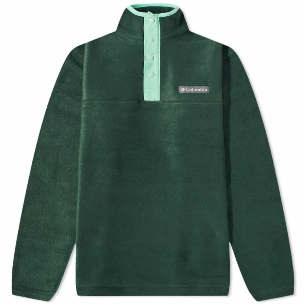 Columbia Men's Steens Mountain Half Snap Fleece in Spruce Green And Kelp -S